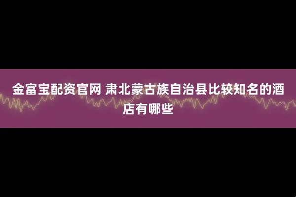 金富宝配资官网 肃北蒙古族自治县比较知名的酒店有哪些